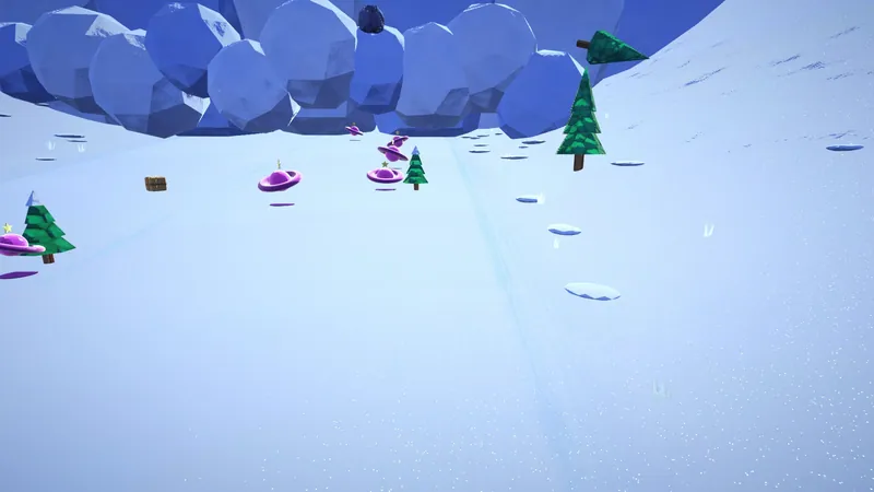 Spielszene im Rückblick: die Lawine rollt als Schneewand hinterher
